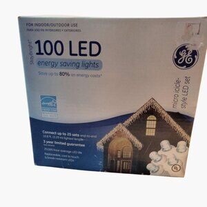 GE Micro Icicle LED Lights Cool White Indoor Outdoor100 Energy Saving  10 Ft